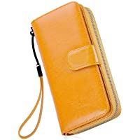 Los mejores  - Monederos Mujer Cartera Cuero de Mujer Grande Capacidad Wallet con RFID Bloqueo- Larga Billetera Bolsos con Bolsillo de…